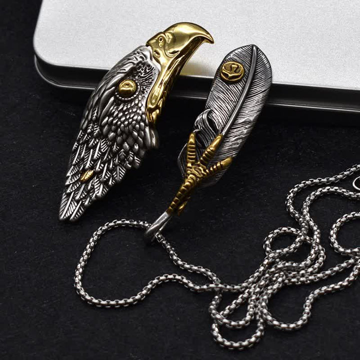 Collar con colgante de pluma y cuchillo oculto de águila calva - image 8