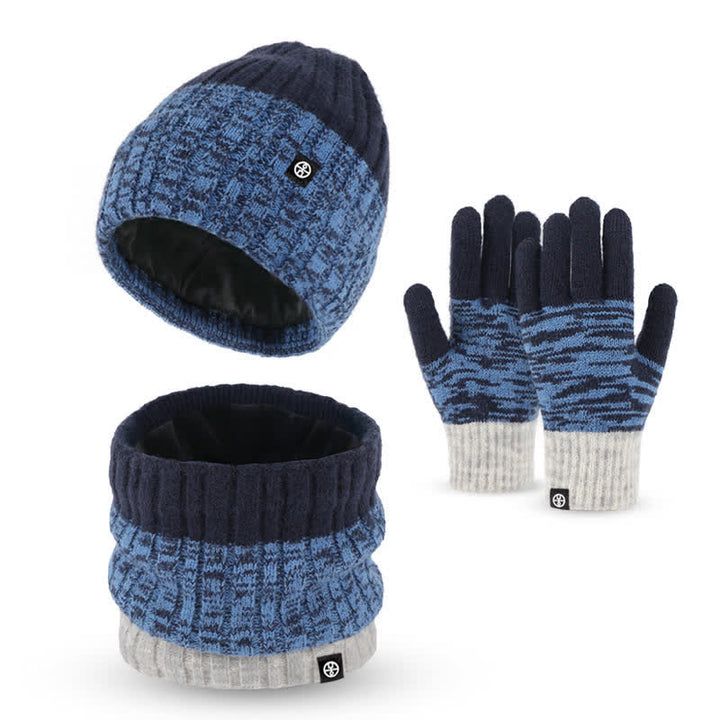 Juego de 3 guantes y gorro unisex a juego con degradado de color