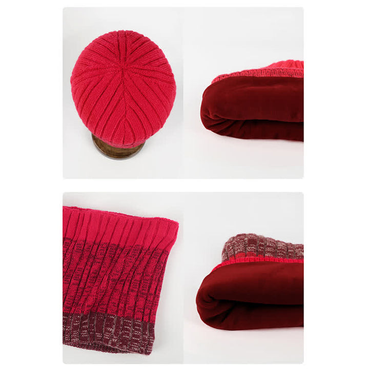 Juego de 3 guantes y gorro unisex a juego con degradado de color