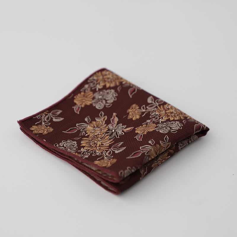 Pañuelo de bolsillo con estampado floral artístico para hombre