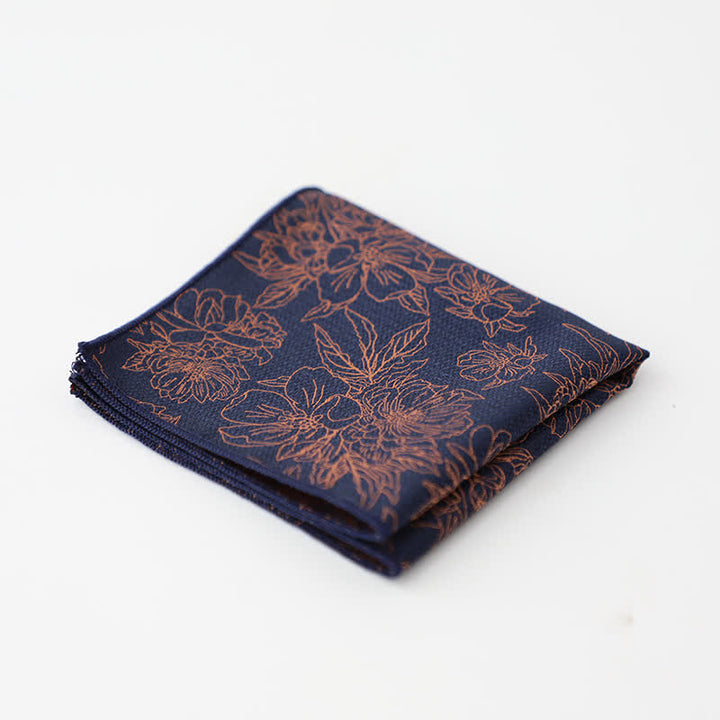 Pañuelo de bolsillo con estampado floral artístico para hombre