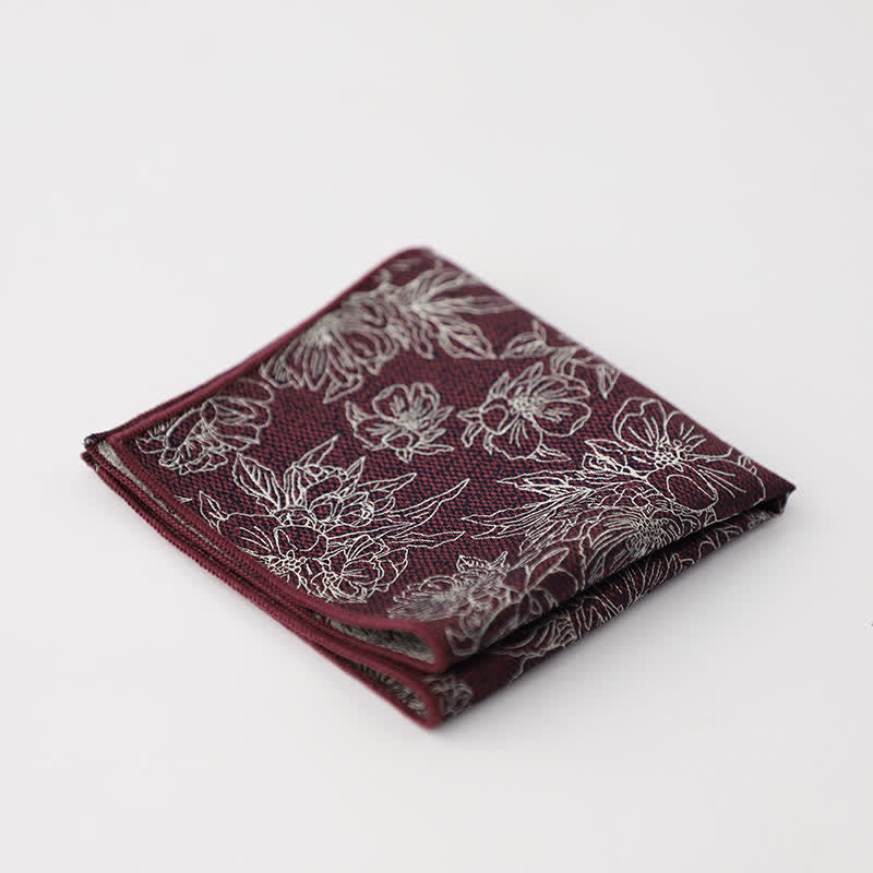 Pañuelo de bolsillo con estampado floral artístico para hombre