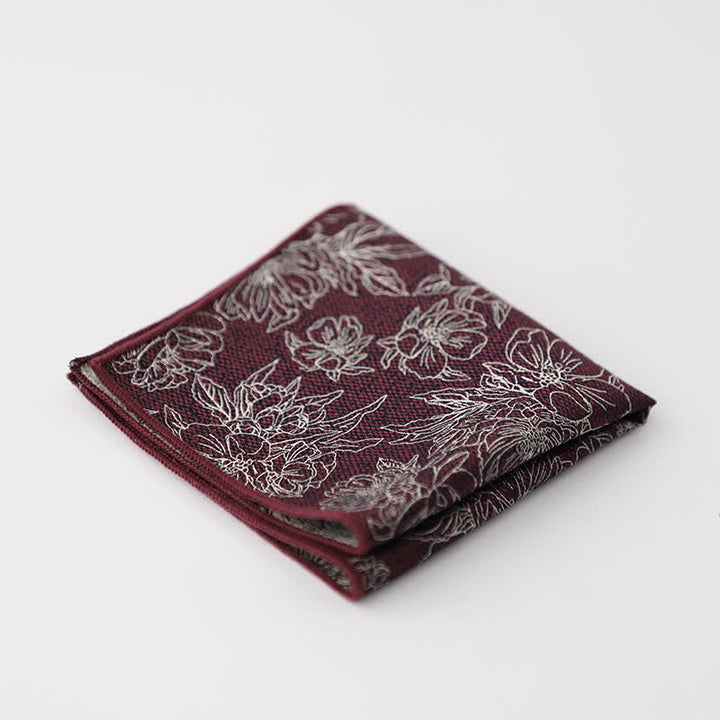 Pañuelo de bolsillo con estampado floral artístico para hombre