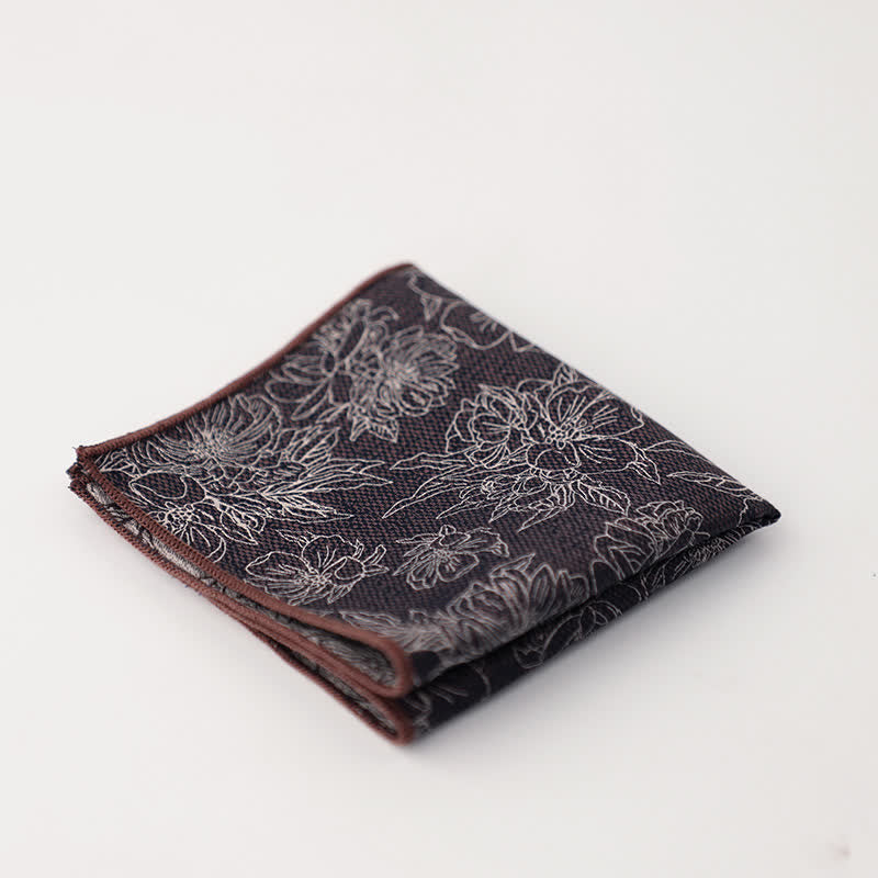 Pañuelo de bolsillo con estampado floral artístico para hombre