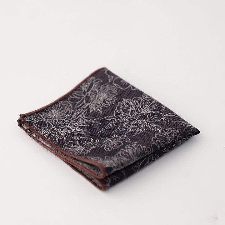 Pañuelo de bolsillo con estampado floral artístico para hombre