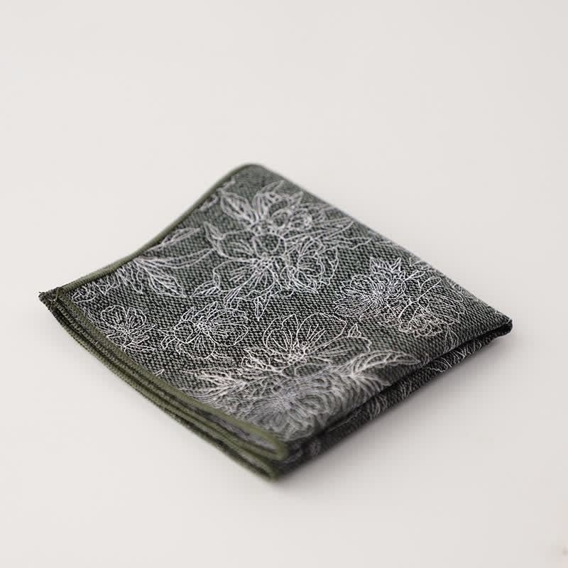 Pañuelo de bolsillo con estampado floral artístico para hombre