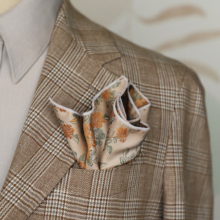 Pañuelo de bolsillo con estampado floral artístico para hombre