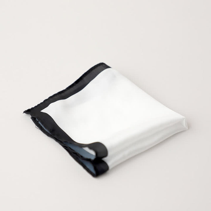 Pañuelo de bolsillo para boda con borde blanco y de color para hombre