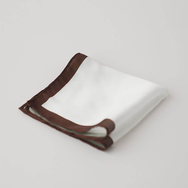 Pañuelo de bolsillo para boda con borde blanco y de color para hombre