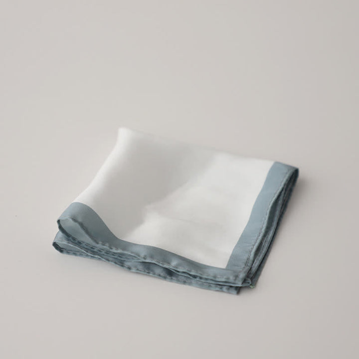 Pañuelo de bolsillo para boda con borde blanco y de color para hombre