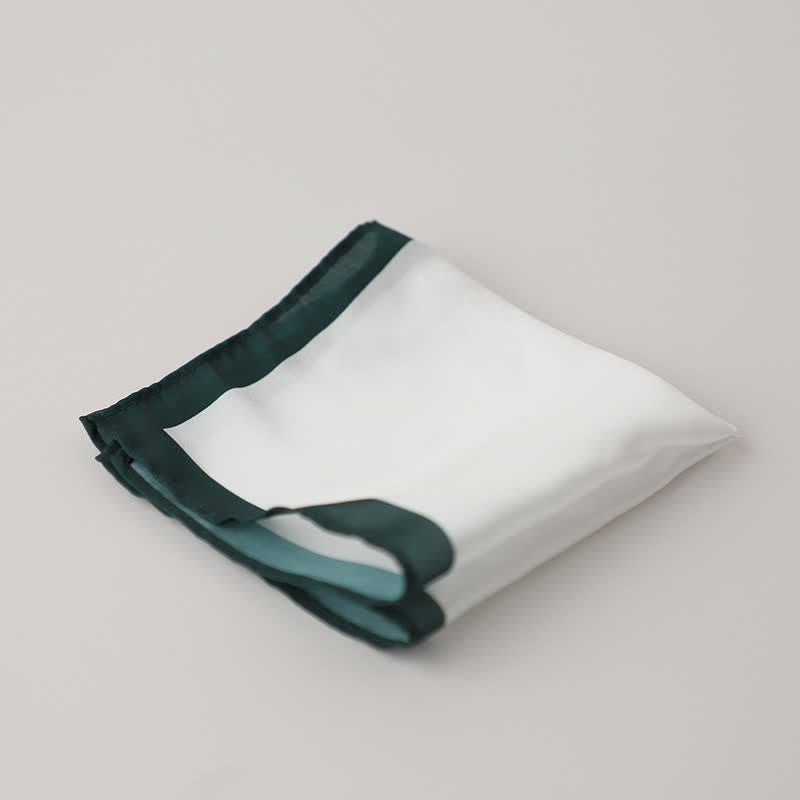 Pañuelo de bolsillo para boda con borde blanco y de color para hombre