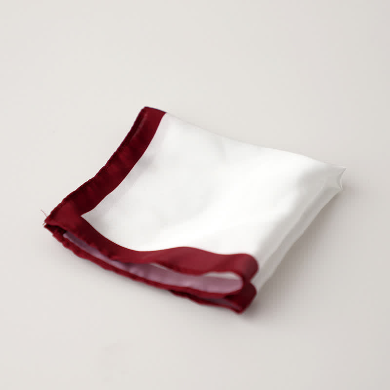 Pañuelo de bolsillo para boda con borde blanco y de color para hombre