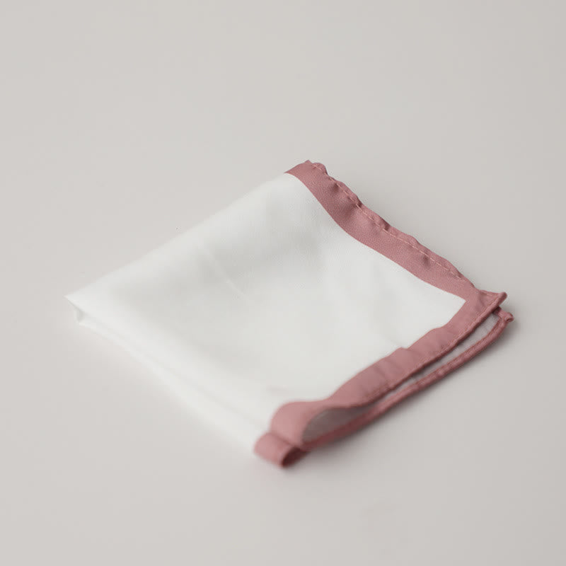 Pañuelo de bolsillo para boda con borde blanco y de color para hombre
