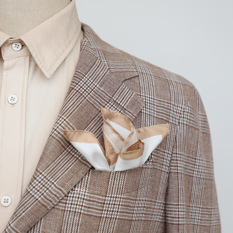 Pañuelo de bolsillo para boda con borde blanco y de color para hombre