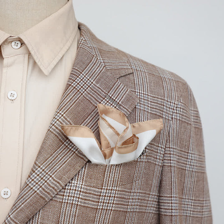 Pañuelo de bolsillo para boda con borde blanco y de color para hombre