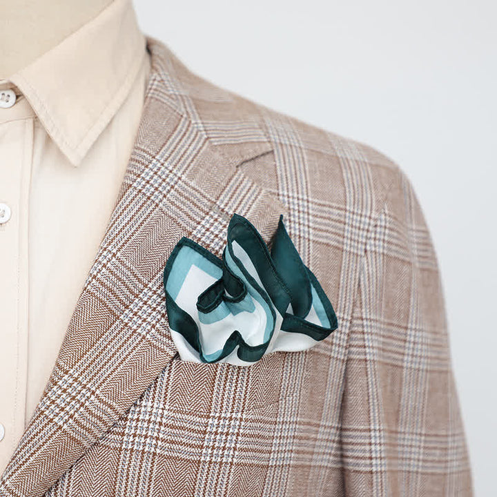 Pañuelo de bolsillo para boda con borde blanco y de color para hombre