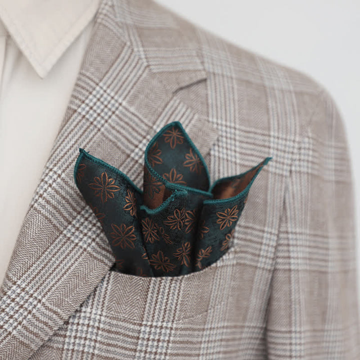 Pañuelo de bolsillo con estampado floral retro elegante para hombre