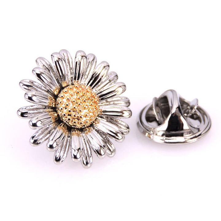 Broche retro de margaritas, accesorio sencillo y bonito para camisas
