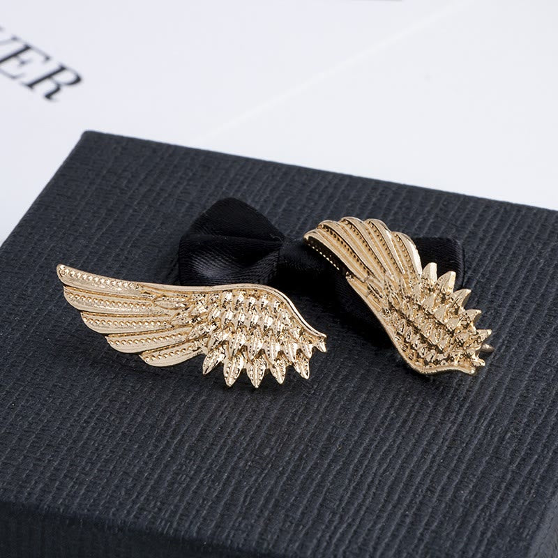 Broche de alas retro, accesorios para camisas en oro y plata