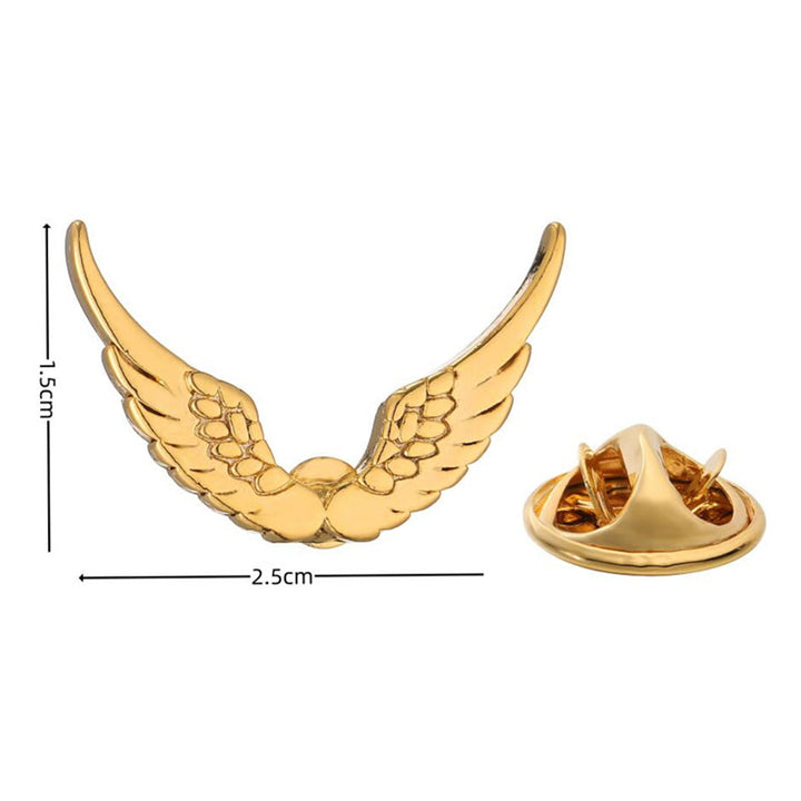 Broche de alas retro, accesorios para camisas en oro y plata