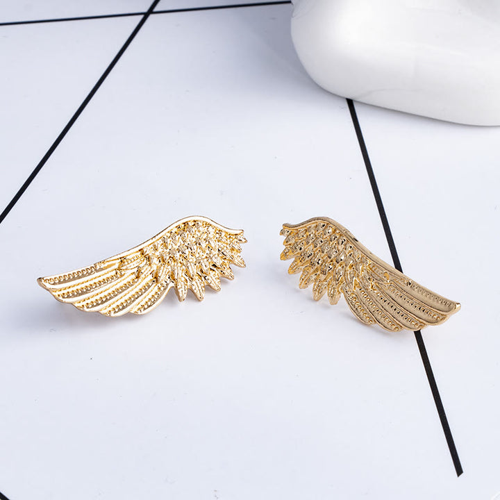 Broche de alas retro, accesorios para camisas en oro y plata