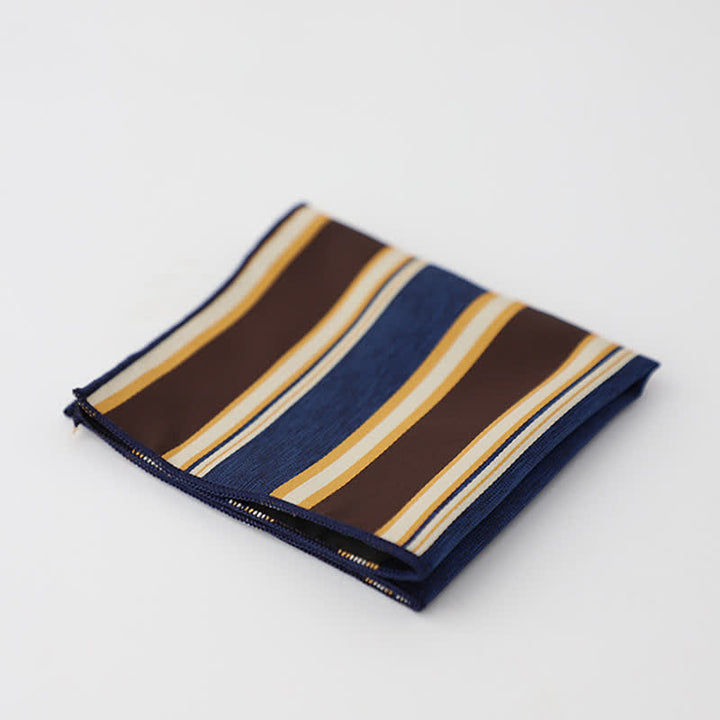 Pañuelo de bolsillo de negocios con estampado de cuadros pequeños a rayas para hombre