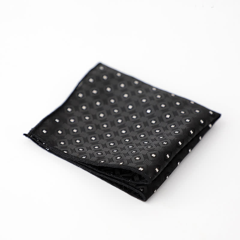 Pañuelo de bolsillo de negocios con estampado de cuadros pequeños a rayas para hombre