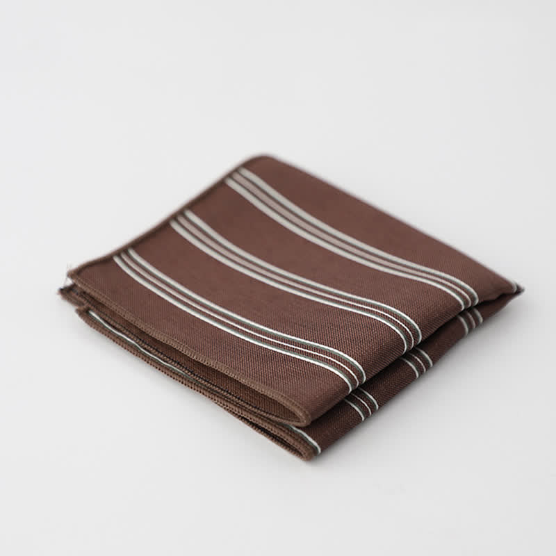 Pañuelo de bolsillo de negocios con estampado de cuadros pequeños a rayas para hombre