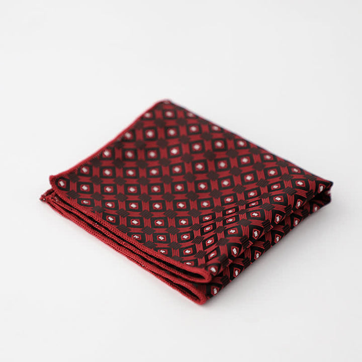 Pañuelo de bolsillo de negocios con estampado de cuadros pequeños a rayas para hombre