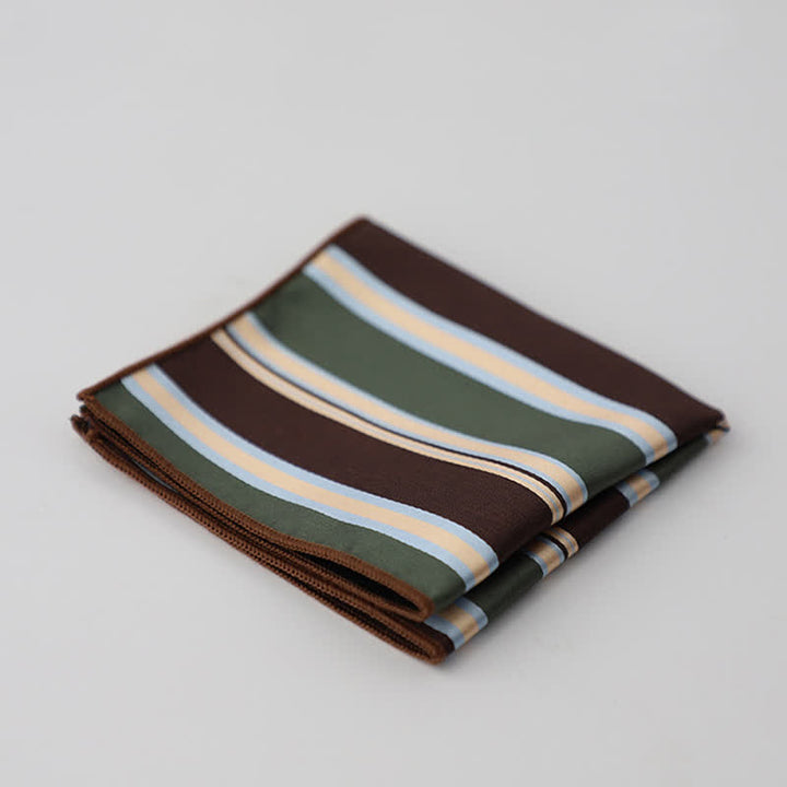 Pañuelo de bolsillo de negocios con estampado de cuadros pequeños a rayas para hombre
