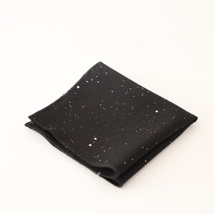 Pañuelo de bolsillo para hombre, sencillo, de color liso y con lentejuelas