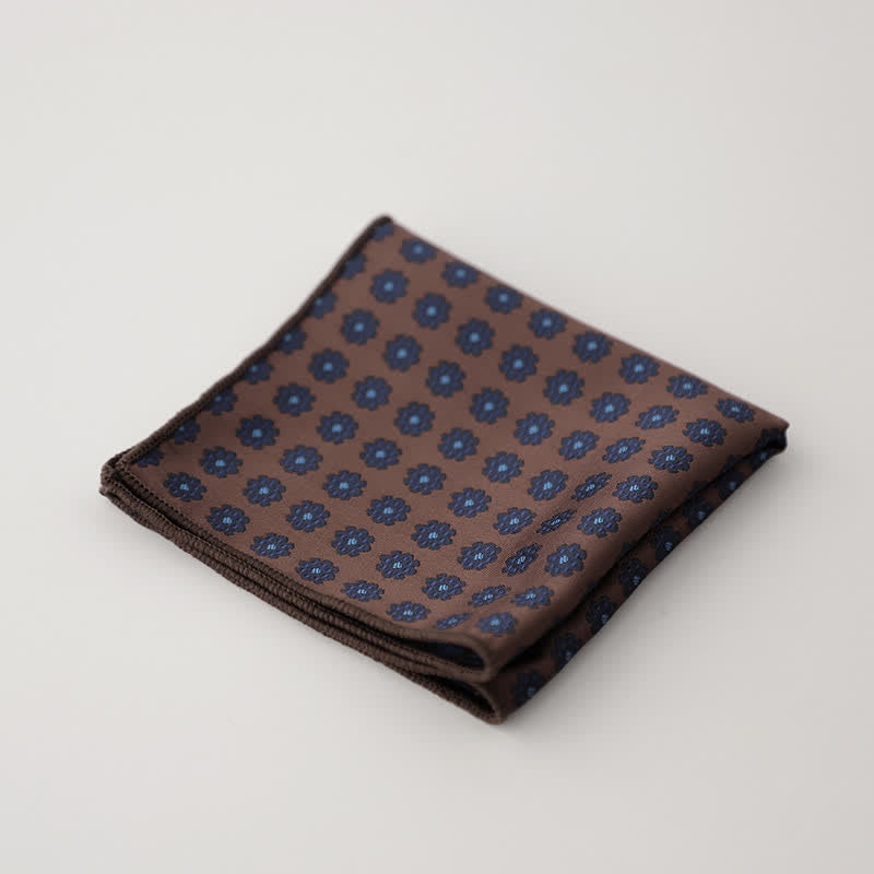 Pañuelo de bolsillo de jacquard con motivos florales de lujo para hombre