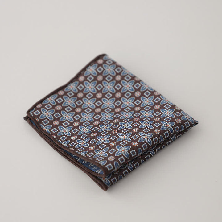 Pañuelo de bolsillo de jacquard con motivos florales de lujo para hombre