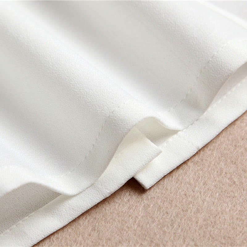 Camisa con solapa desmontable, cuello alto falso con volantes y mangas