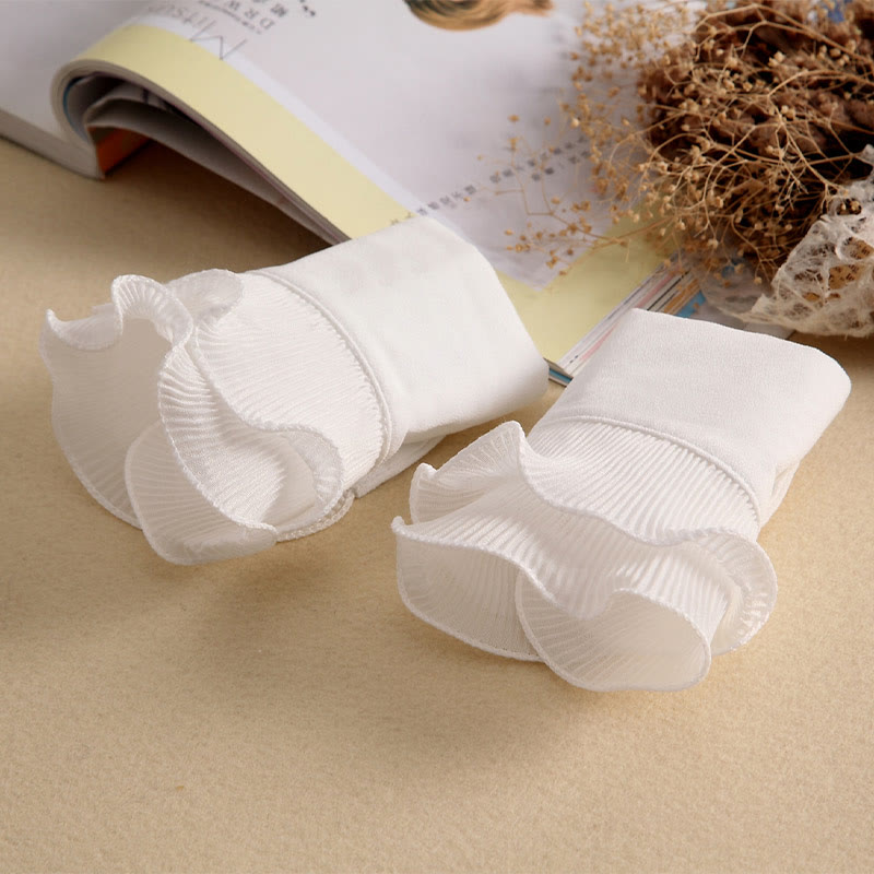 Camisa con solapa desmontable, cuello alto falso con volantes y mangas