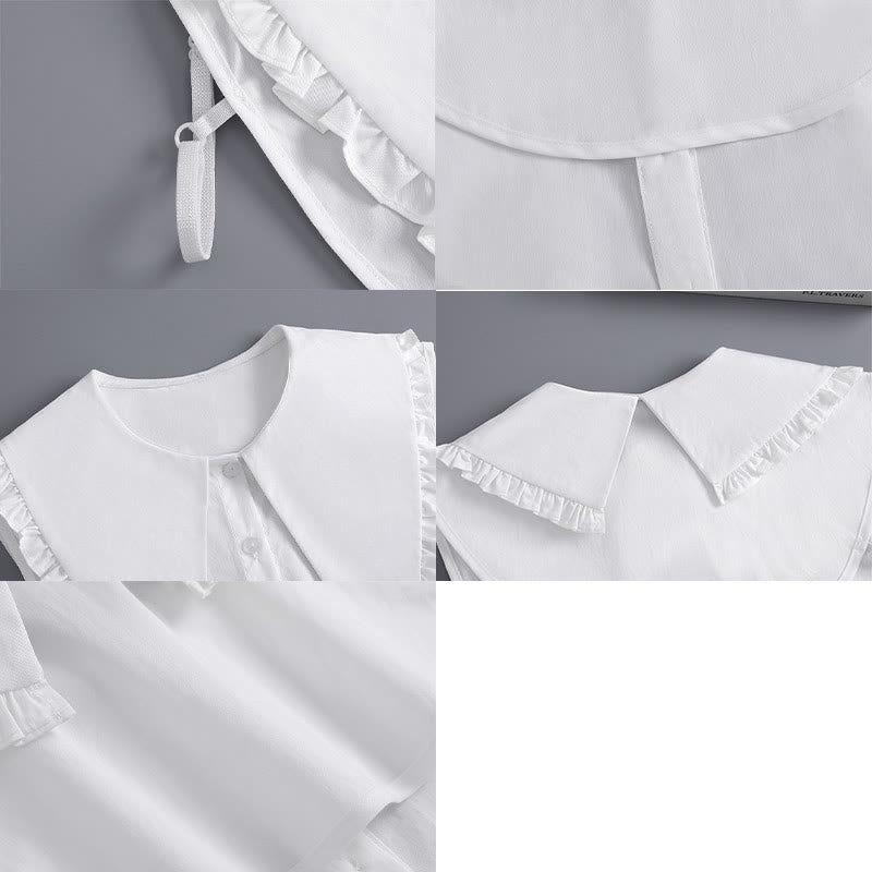 Blusa camisera desmontable con solapa grande y cuello falso