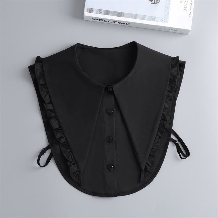Blusa camisera desmontable con solapa grande y cuello falso