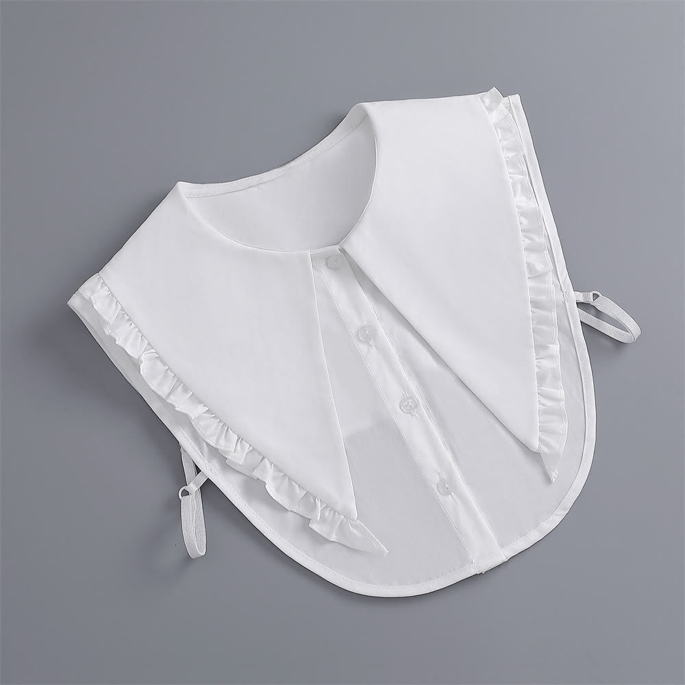 Blusa camisera desmontable con solapa grande y cuello falso