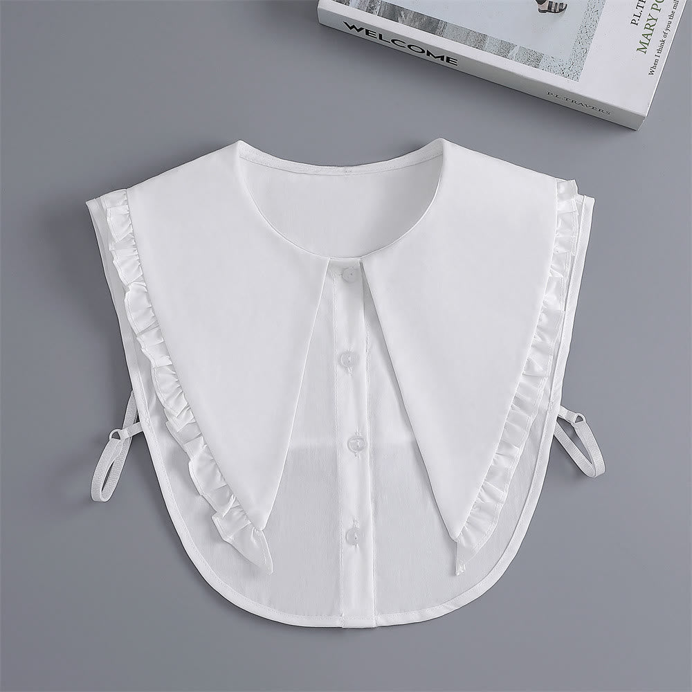 Blusa camisera desmontable con solapa grande y cuello falso