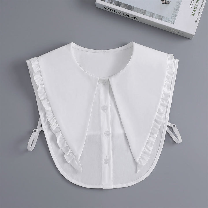 Blusa camisera desmontable con solapa grande y cuello falso