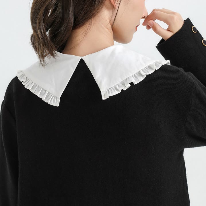 Blusa camisera desmontable con solapa grande y cuello falso
