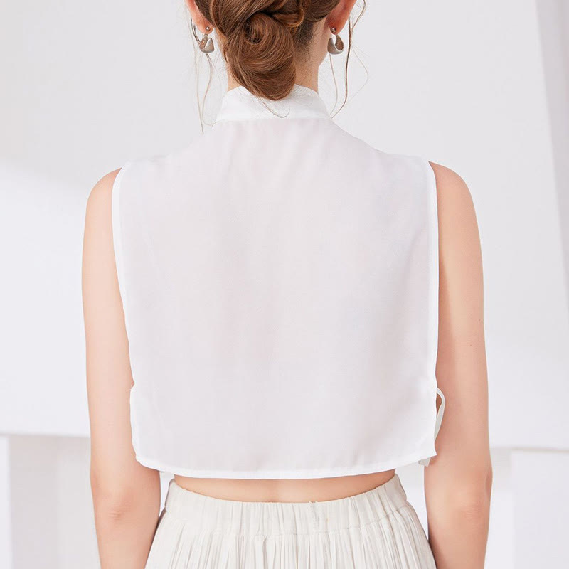 Blusa de media camisa desmontable con cuello falso de conejo grande