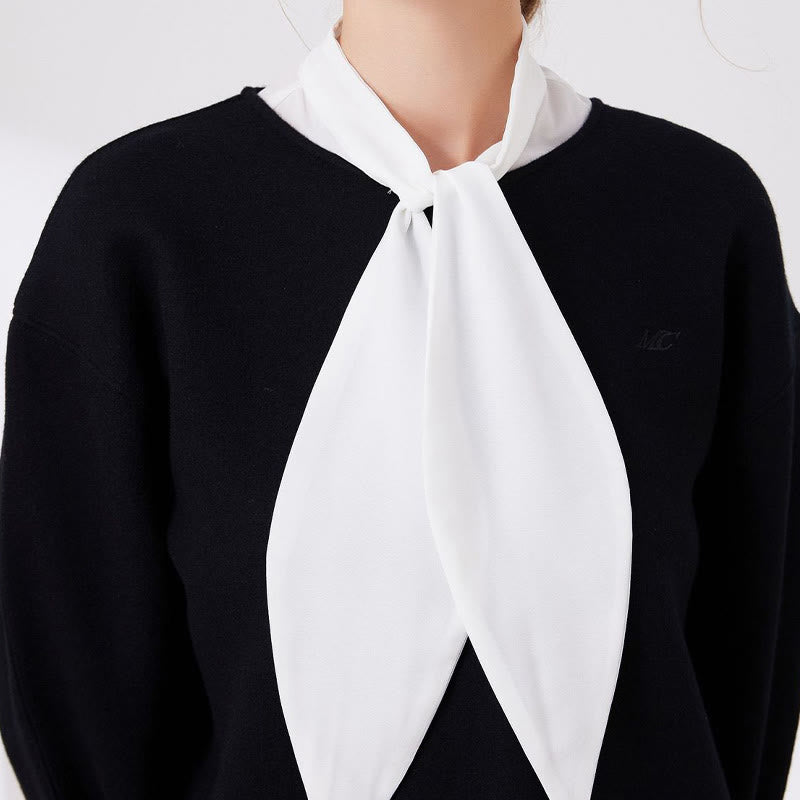 Blusa de media camisa desmontable con cuello falso de conejo grande