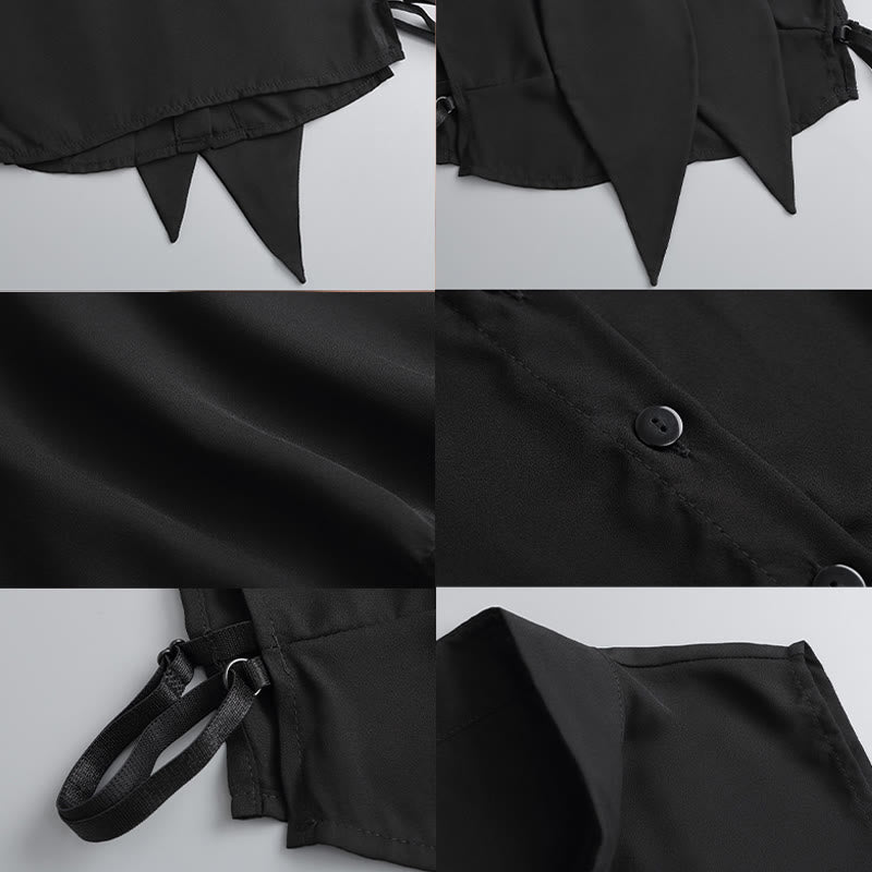 Blusa de media camisa desmontable con cuello falso de conejo grande