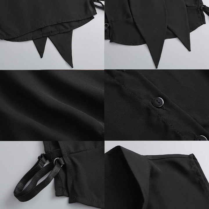 Blusa de media camisa desmontable con cuello falso de conejo grande