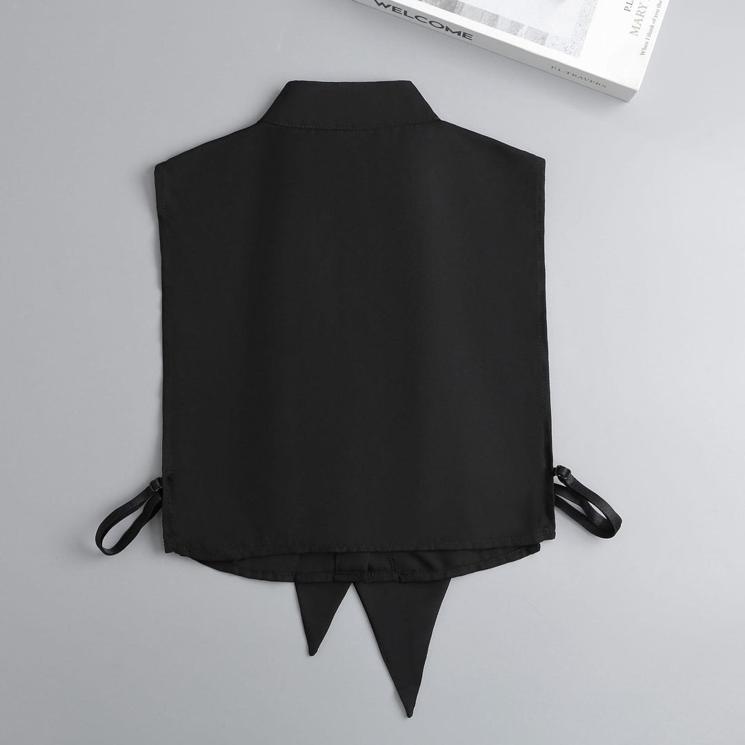 Blusa de media camisa desmontable con cuello falso de conejo grande