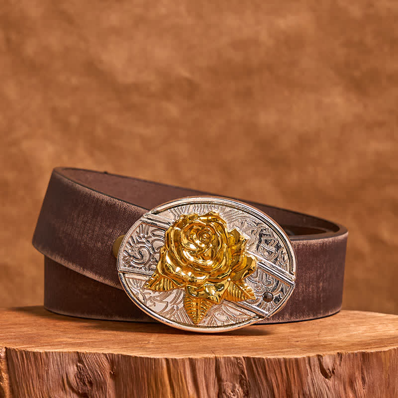 Cinturón de cuero con navaja plegable oculta para hombre, hecho a mano, en oro y plata (Preventa)