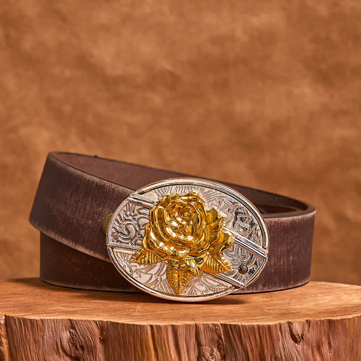 Cinturón de cuero con navaja plegable oculta para hombre, hecho a mano, en oro y plata (Preventa)