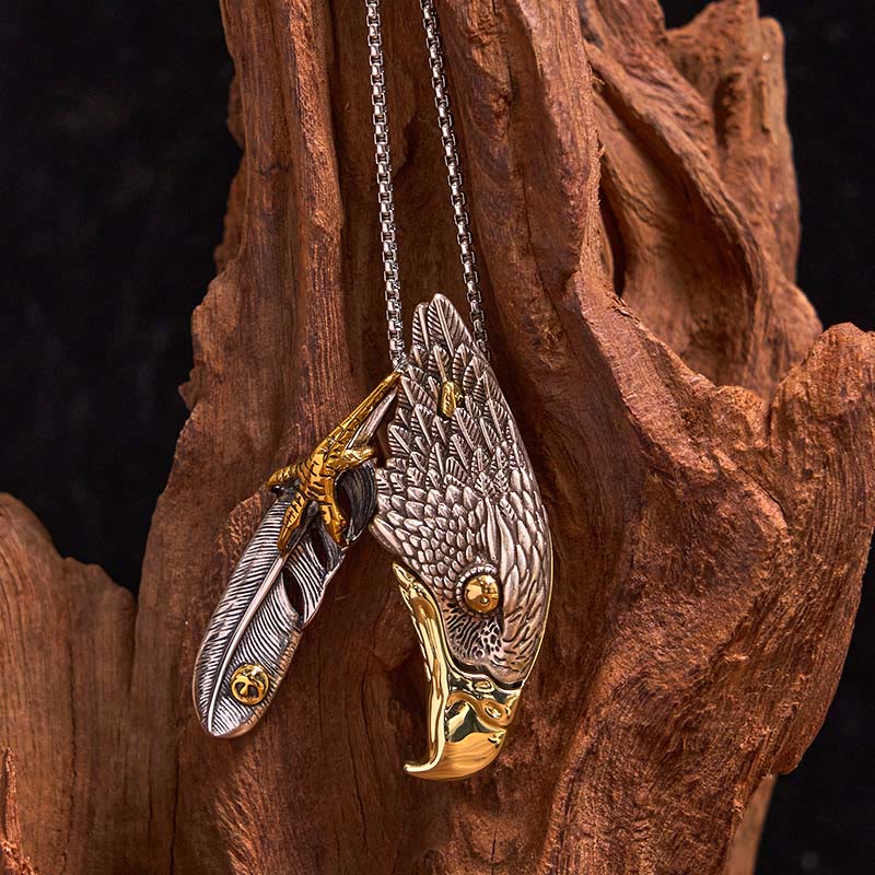 Conjunto de anillo y hebilla de cinturón con cuchillo oculto y colgante de águila calva