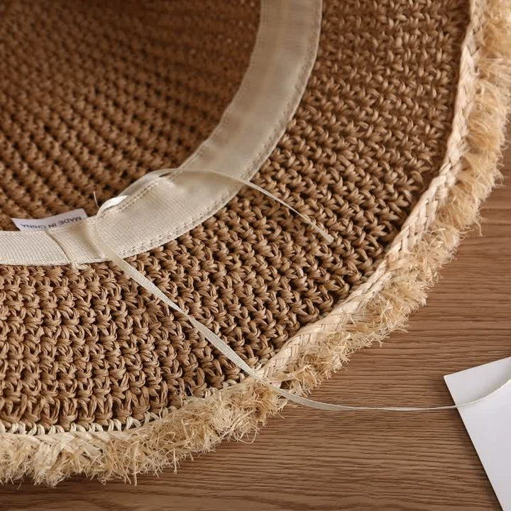 Sombrero de paja plegable y flexible para primavera y verano para mujer